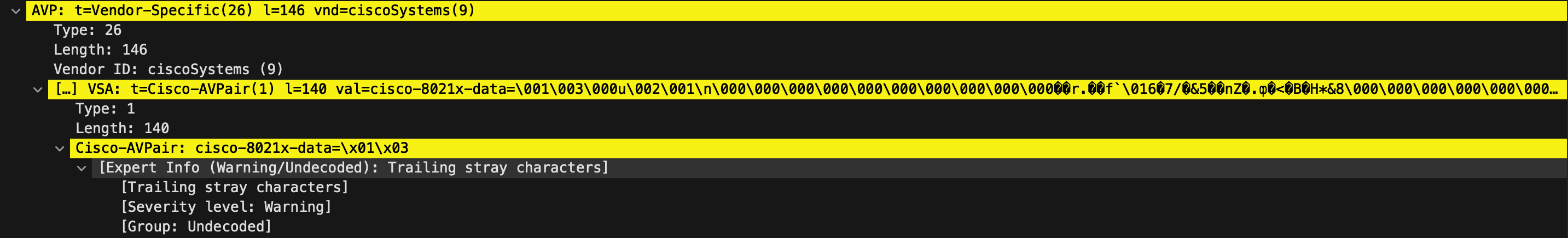 Cisco-AVPair: cisco-8021x-data